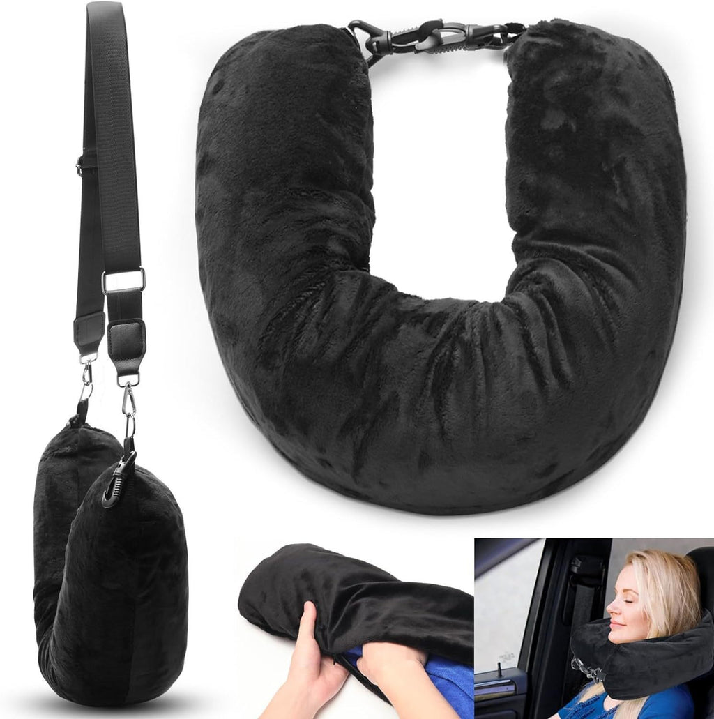Travel U-Shaped Neck Pillow – Portable Clothing-Fillable Travel Pillow