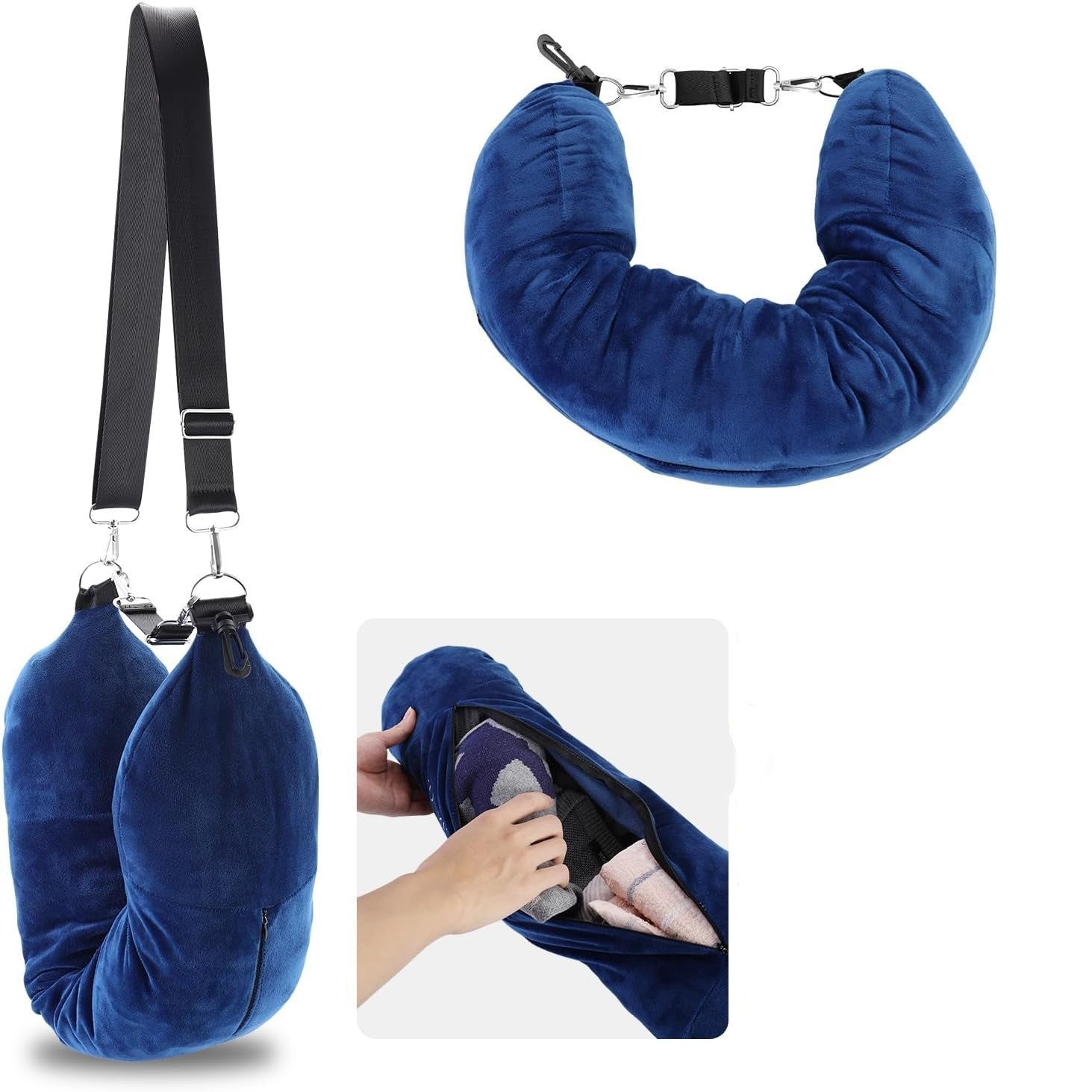 Travel U-Shaped Neck Pillow – Portable Clothing-Fillable Travel Pillow